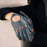 Autohandschoenen Dames Grijs - Handgemaakt in Italië – Luxe Leren Handschoenen – Handgemaakt in Italië – Fratelli Orsini® - 3