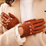 Autohandschoenen Dames Cognac - Handgemaakt in Italië – Luxe Leren Handschoenen – Handgemaakt in Italië – Fratelli Orsini® - 6