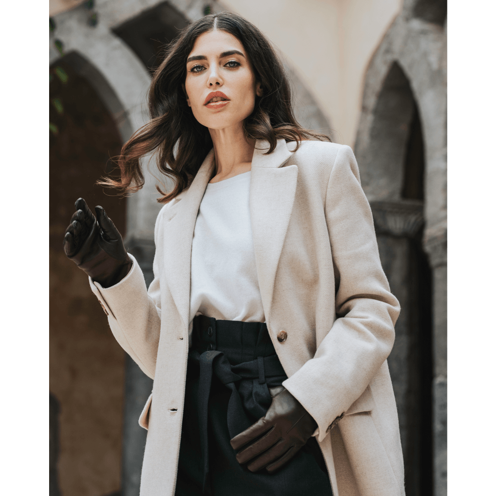 Bruine Leren Handschoenen Dames - Bruine Vacht - Handgemaakt in Italië – Luxe Leren Handschoenen – Handgemaakt in Italië – Fratelli Orsini® - 8