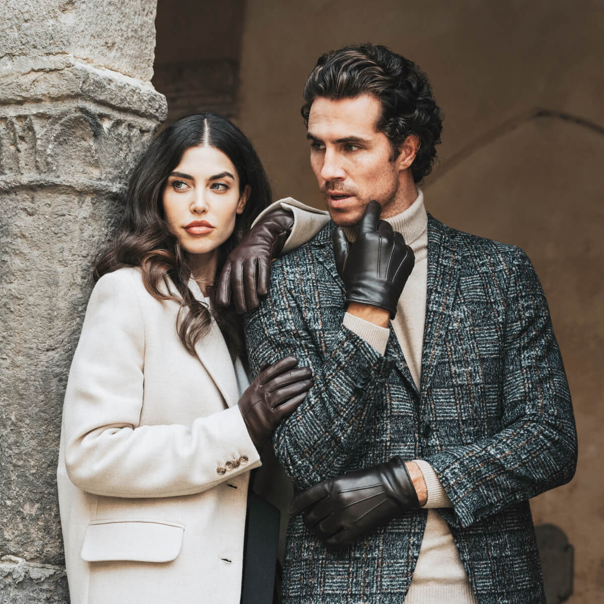 Bruine Leren Handschoenen Dames - Bruine Vacht - Handgemaakt in Italië – Luxe Leren Handschoenen – Handgemaakt in Italië – Fratelli Orsini® - 7