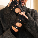 Autohandschoenen Heren Zwart - Hertenleer - Handgemaakt in Italië – Luxe Leren Handschoenen – Handgemaakt in Italië – Fratelli Orsini® - 3