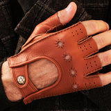 Autohandschoenen Heren Bruin - Hertenleer - Handgemaakt in Italië – Luxe Leren Handschoenen – Handgemaakt in Italië – Fratelli Orsini® - 5