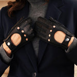 Autohandschoenen Dames Zwart - Deerskin - Handgemaakt in Italië – Luxe Leren Handschoenen – Handgemaakt in Italië – Fratelli Orsini® - 6