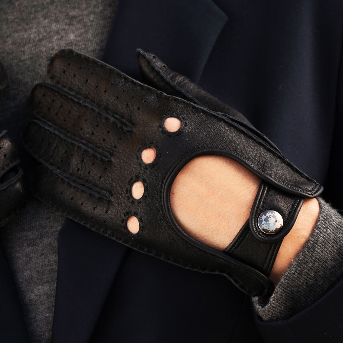 Autohandschoenen Dames Zwart - Deerskin - Handgemaakt in Italië – Luxe Leren Handschoenen – Handgemaakt in Italië – Fratelli Orsini® - 8
