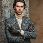 Bruine Leren Handschoenen Heren Touchscreen - 100% Cashmere - Gemaakt in Italië – Luxe Leren Handschoenen – Handgemaakt in Italië – Fratelli Orsini® - 6