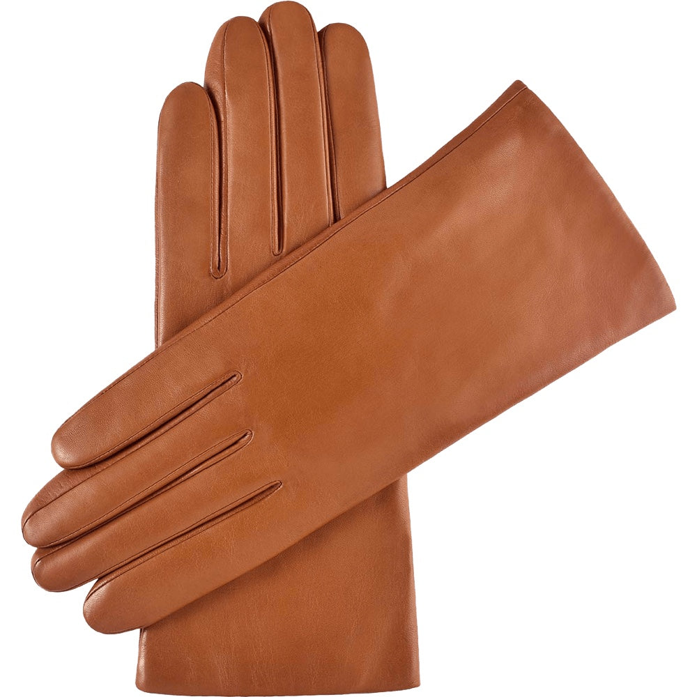 Cognac Leren Handschoenen Dames - Touchscreen - Gemaakt in Italië - 100% Cashmere - Gemaakt in Italië – Luxe Leren Handschoenen – Handgemaakt in Italië – Fratelli Orsini® - 1