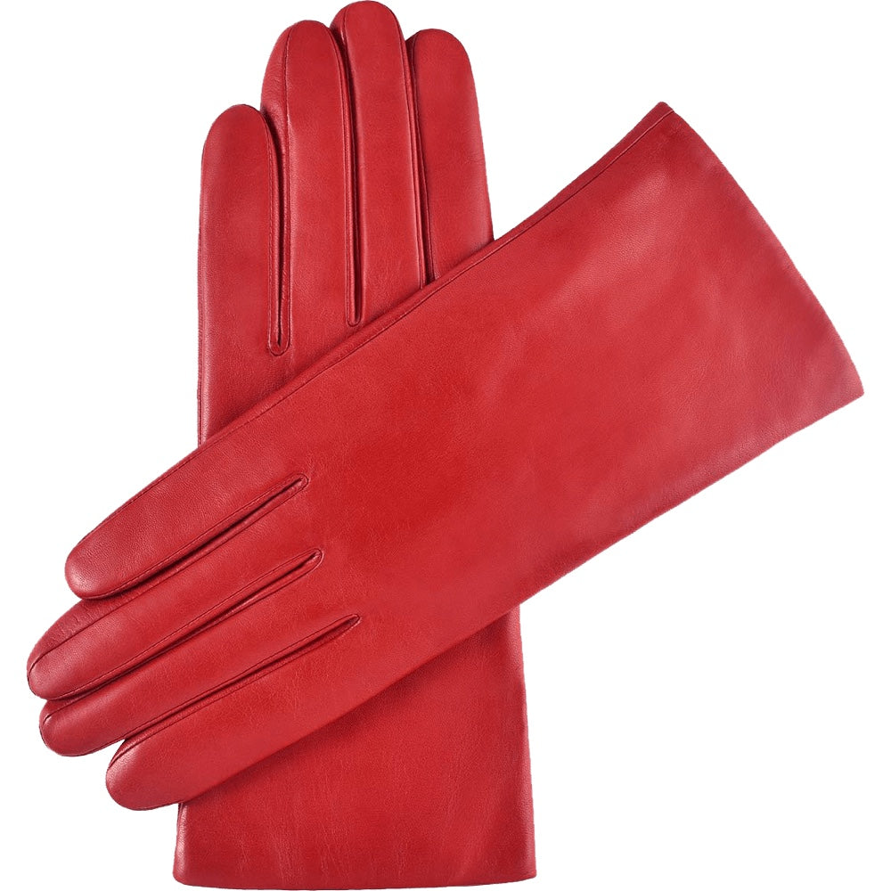 Rode Leren Handschoenen Dames - Touchscreen - Gemaakt in Italië - 100% Cashmere - Gemaakt in Italië – Luxe Leren Handschoenen – Handgemaakt in Italië – Fratelli Orsini® - 1