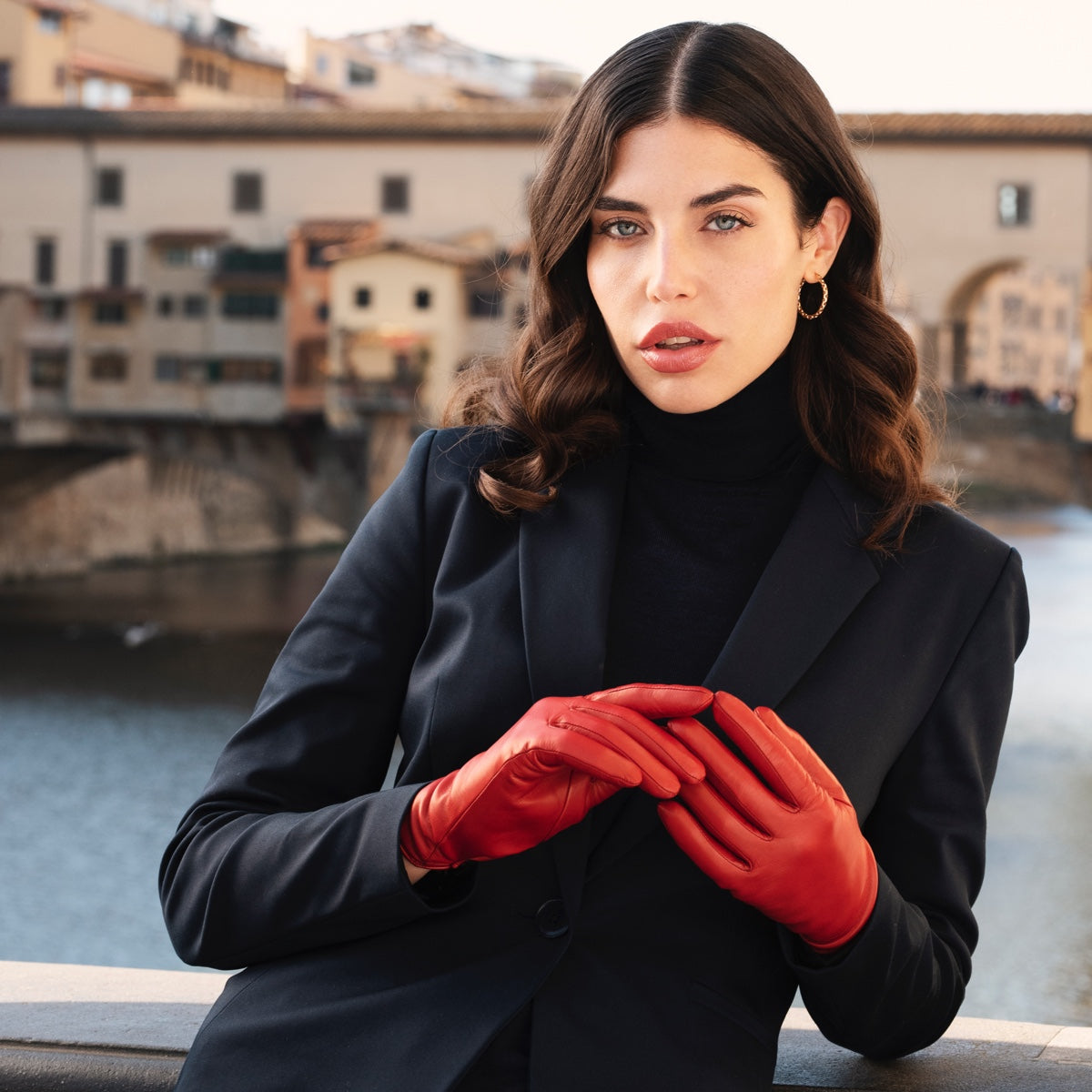 Rode Leren Handschoenen Dames - Touchscreen - Gemaakt in Italië – Luxe Leren Handschoenen – Handgemaakt in Italië – Fratelli Orsini® - 4