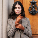 Cognac Leren Handschoenen Dames - Touchscreen - Gemaakt in Italië - 100% Cashmere - Gemaakt in Italië – Luxe Leren Handschoenen – Handgemaakt in Italië – Fratelli Orsini® - 5