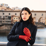 Rode Leren Handschoenen Dames - Touchscreen - Gemaakt in Italië – Luxe Leren Handschoenen – Handgemaakt in Italië – Fratelli Orsini® - 8