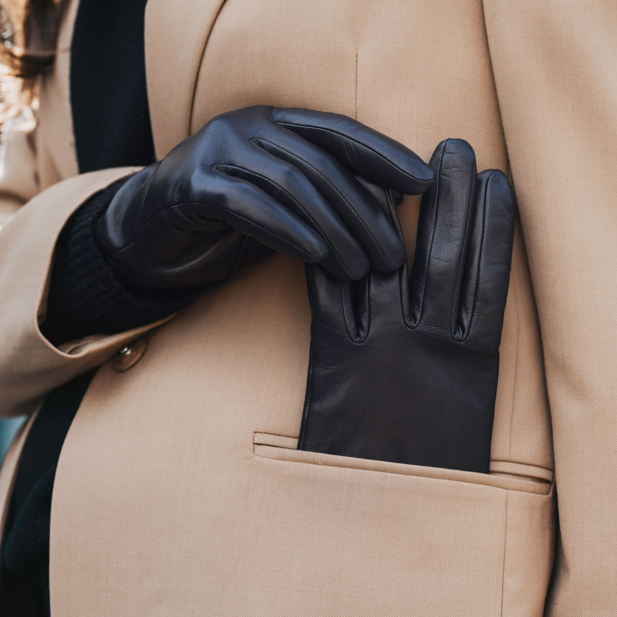 Leren Handschoenen Dames Zwart - Touchscreen - Gemaakt in Italië – Luxe Leren Handschoenen – Handgemaakt in Italië – Fratelli Orsini® - 7