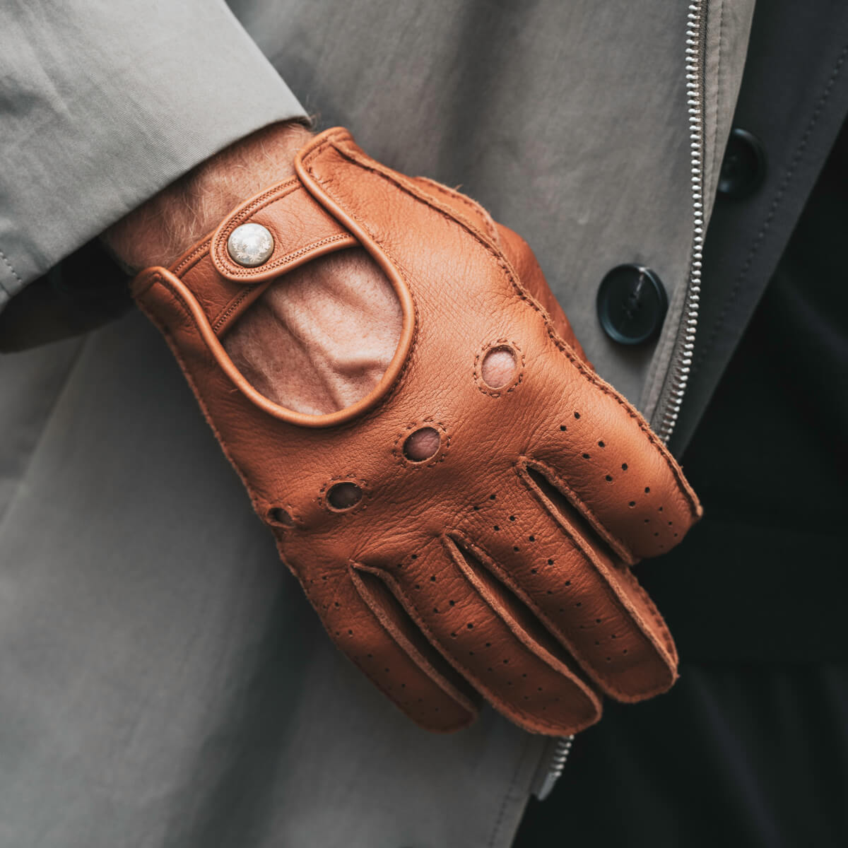 Autohandschoenen Heren Bruin - Deerskin - Handgemaakt in Italië – Luxe Leren Handschoenen – Handgemaakt in Italië – Fratelli Orsini® - 3