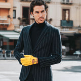 Autohandschoenen Heren Geel - Handgemaakt in Italië - Deerskin – Luxe Leren Handschoenen – Handgemaakt in Italië – Fratelli Orsini® - 7