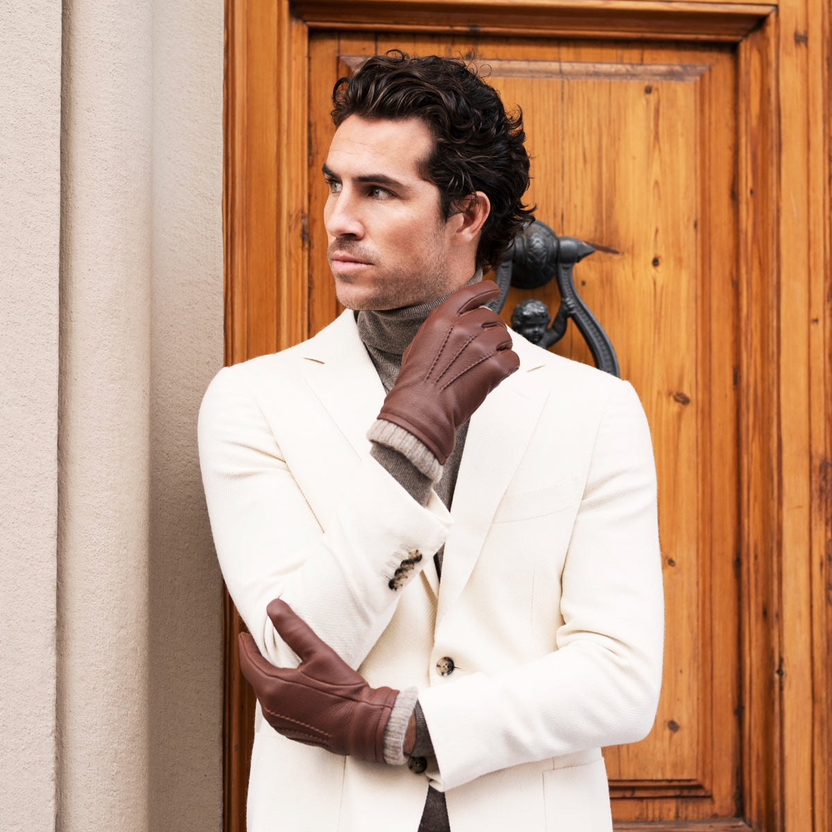 Bruine Leren Handschoenen Heren - Deerskin - Handgemaakt in Italië – Luxe Leren Handschoenen – Handgemaakt in Italië – Fratelli Orsini® - 10