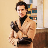 Leren Handschoenen Heren Bruin - Witte Vacht - Handgemaakt in Italië – Luxe Leren Handschoenen – Handgemaakt in Italië – Fratelli Orsini® - 6