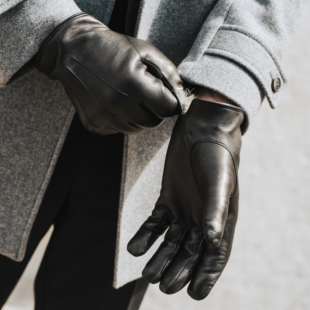 Leren Handschoenen Heren Zwart - Bruine Vacht - Handgemaakt in Italië – Luxe Leren Handschoenen – Handgemaakt in Italië – Fratelli Orsini® - 8