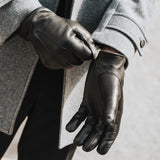 Leren Handschoenen Heren Zwart - Bruine Vacht - Handgemaakt in Italië – Luxe Leren Handschoenen – Handgemaakt in Italië – Fratelli Orsini® - 8