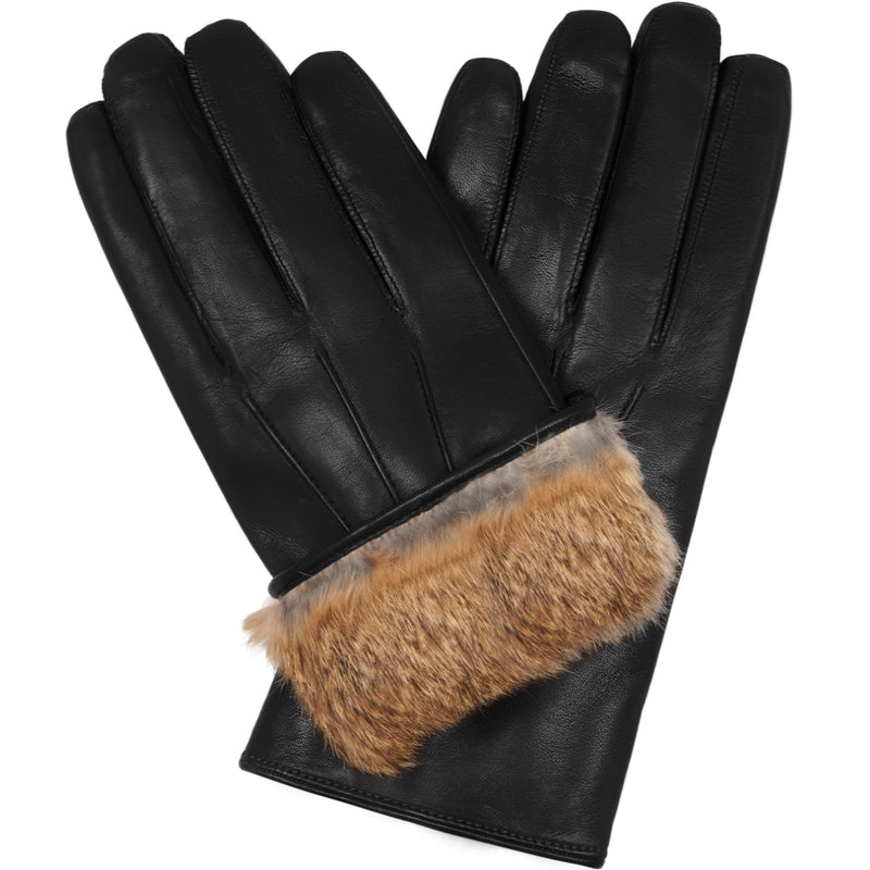 nep Een deel hurken Leren Handschoenen Heren Zwart - Bruine Vacht - Handgemaakt in Italië –  Fratelli Orsini®