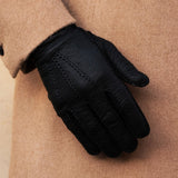 Peccary Leren Handschoenen Zwart - 100% Cashmere - Handgemaakt in Italië – Luxe Leren Handschoenen – Handgemaakt in Italië – Fratelli Orsini® - 7