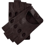 Vingerloze Autohandschoenen Dames Donkerbruin - Gemaakt in Italië – Luxe Leren Handschoenen – Handgemaakt in Italië – Fratelli Orsini® - 1