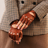 Autohandschoenen Dames Cognac - Vingerloos - Handgemaakt in Italië – Luxe Leren Handschoenen – Handgemaakt in Italië – Fratelli Orsini® - 2