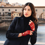 Autohandschoenen Dames Rood - Vingerloos - Handgemaakt in Italië – Luxe Leren Handschoenen – Handgemaakt in Italië – Fratelli Orsini® - 6
