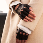 Vingerloze Autohandschoenen Dames Donkerbruin - Gemaakt in Italië – Luxe Leren Handschoenen – Handgemaakt in Italië – Fratelli Orsini® - 3