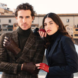 Autohandschoenen Dames Rood - Vingerloos - Handgemaakt in Italië – Luxe Leren Handschoenen – Handgemaakt in Italië – Fratelli Orsini® - 9