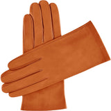 Leren Handschoenen Dames Cognac - Zijde - Handgemaakt in Italië – Luxe Leren Handschoenen – Handgemaakt in Italië – Fratelli Orsini® - 1